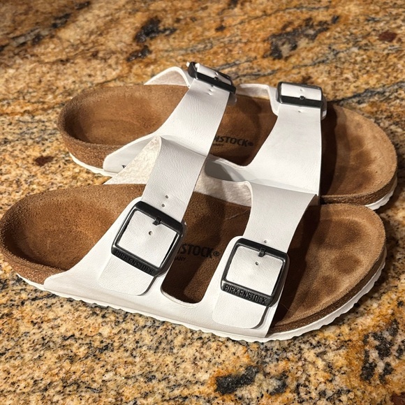 Birkenstock Kids White Double Buckle Sandals - Picture 2 of 5